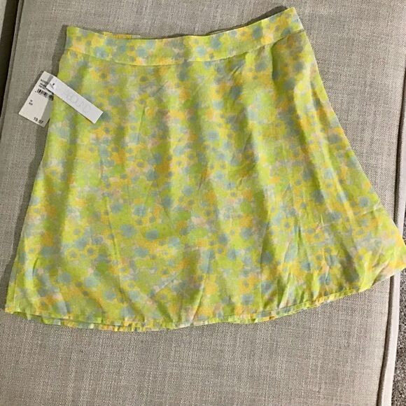 Abound Floral Cotton Lined A-line Mini Skirt M NWT - Picture 3 of 6